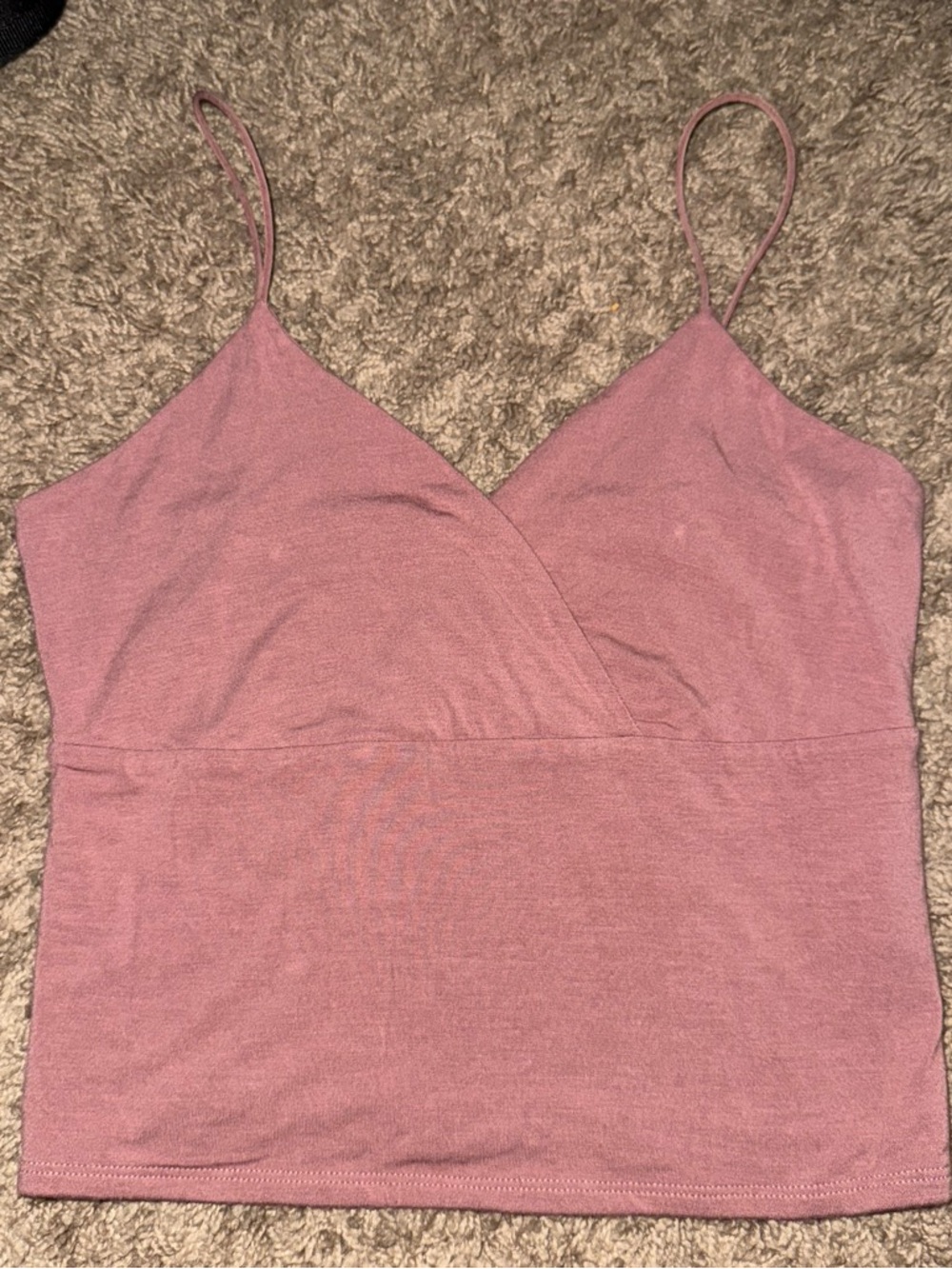 Sleeveless Wrap-Front Crop Cami in Mauve